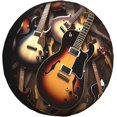 thumbnail image 1 of Music Guitar Print Spare Tire Cover Waterproof Dust-Proof Wheel Protectors Universal Weatherproof Camper Tire Covers, 1 of 5