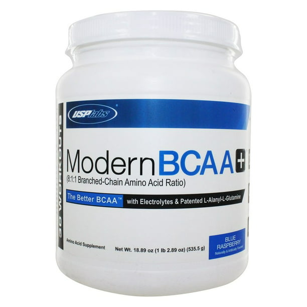 USP Labs - Modern BCAA+ Powder Ultra Micronized Amino Acid Supplement Blue  Raspberry - 18.89 oz. - Walmart.com