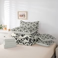 thumbnail image 6 of jejeloiu Vintage Bohemian Flowers 7-Piece Twin Bedding Sets,Damask Floral Bedding Comforter Set,Beige Black Sheet Sets For Adults,Ultra Soft Home Decor Reversible, 6 of 8