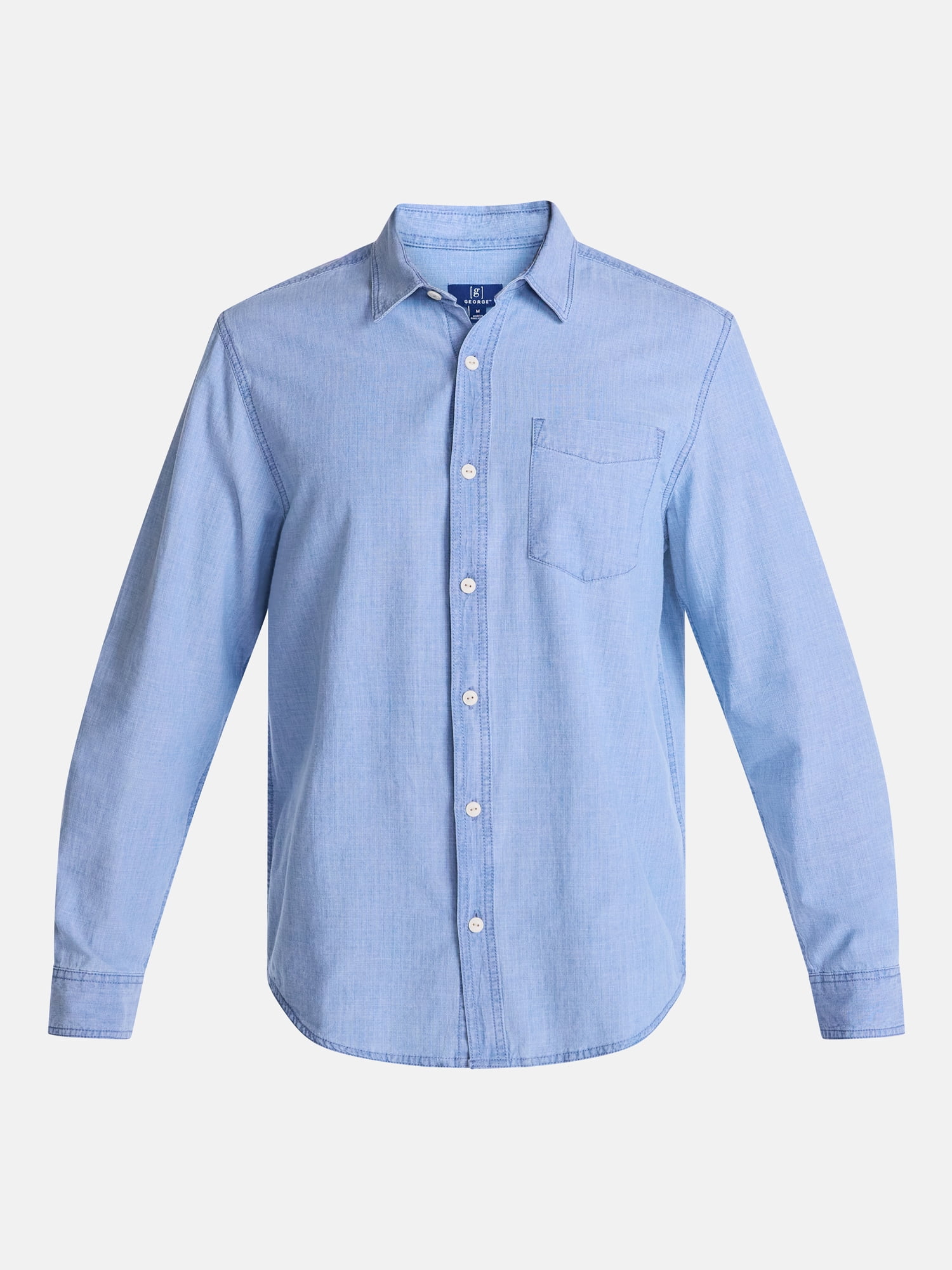 George Men's Poplin Shirt with Long Sleeves, Sizes S-3XL, LT-4XLT, 2XB-6XB