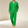 thumbnail image 4 of Mens Pajamas Set Long Sleeve Button Down Loungewear Soft Relaxed Fit Mens Sleepwear Night Pjs Sets with Pockets, 4 of 6