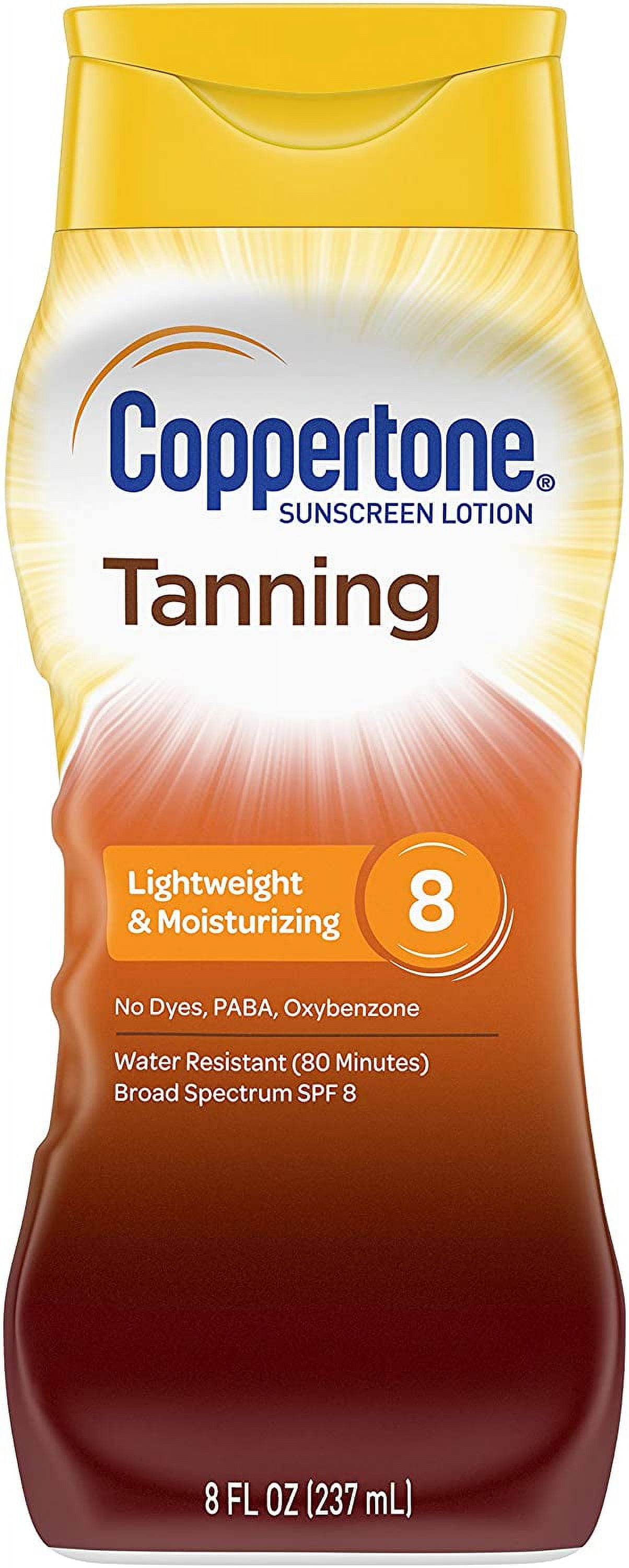 Coppertone Tanning Sunscreen Lotion Broad Spectrum SPF 8 (8 Fluid