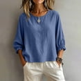 thumbnail image 5 of Sexlip Women's Top Comfortable Wear Everyday Versatile Wear Easy Care Fabric Fashion Forward Modern Style Classic Design Blue M, 5 of 7
