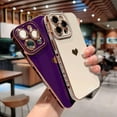 thumbnail image 5 of Compatible with iPhone 14 PRO MAX 5G Phone Case Luxury Cute Heart Pattern for Women Plating Full Camera Protection Soft Silicone Shockproof Bumper with Side Love Pattern (Purple), 5 of 10