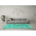 thumbnail image 3 of Ahgly Company Machine Washable Indoor Rectangle Persian Turquoise Blue Traditional Area Rugs, 5' x 7', 3 of 4