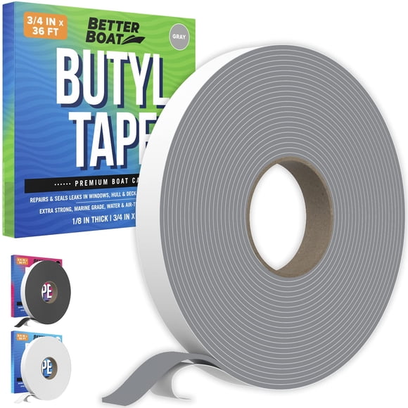 RV Butyl Tape and Marine Boat Windows and Sealing Gray Double Sided Putty Tape RV Window Seal Kit Butyl Sealant Tape Outdoor Waterproof Rubber Caulking Tape 1/8 x 3/4 x 30 FT Grey