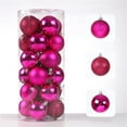 thumbnail image 2 of 24Pcs Shatterproof Shiny and Polshed Glossy Christmas Tree Ball Ornaments Decorations - Christmas Hanging Balls for Holiday Wedding Party Decoration (2.36"-60MM, Hot Pink), 2 of 3