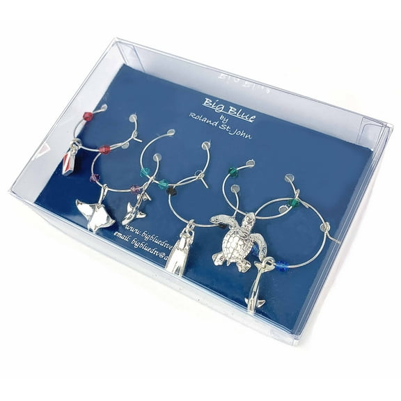 Wine Glass Charms, Sea Life Wine Charm Markers, Wine Tags for  Divers, Scuba Divers Wine Charm Gift Set