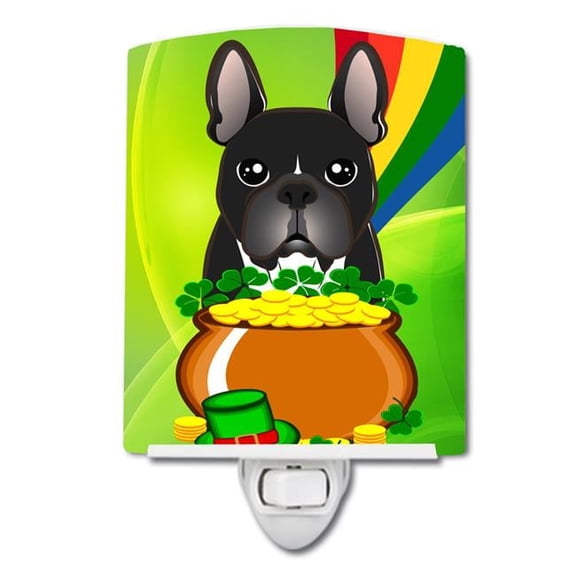 Caroline's Treasures BB1971CNL French Bulldog St. Patrick's Day Ceramic Night Light, 6x4x3", multicolor