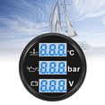 thumbnail image 1 of Digital Boat Water Temp Oil Pressure Voltmeter with Triple Gauge Set, High Clarity Digital Display, Reliable Reminding System for Cars, RVs, Trucks, Boats, Yachts, and, 1 of 7