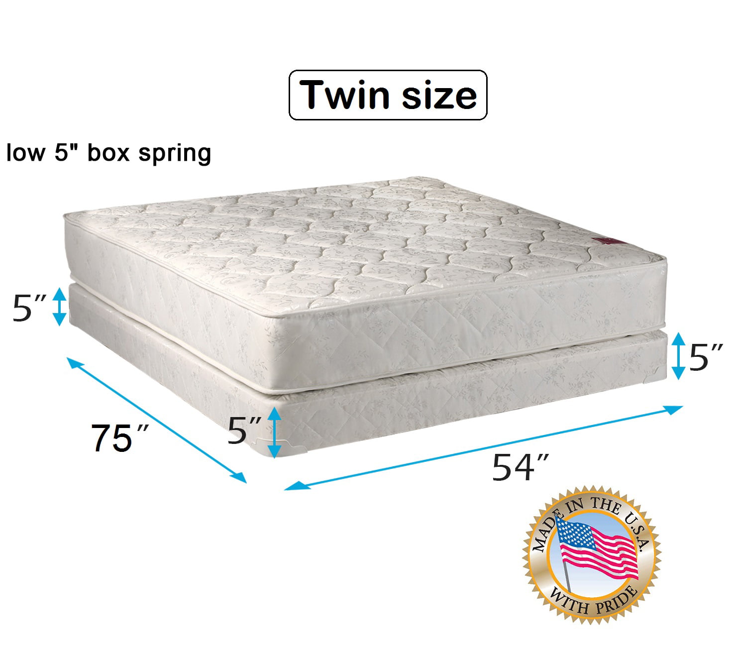 Legacy Twin Size 39 X75 X8 Mattress, Twin Size Bed Box Spring Dimensions