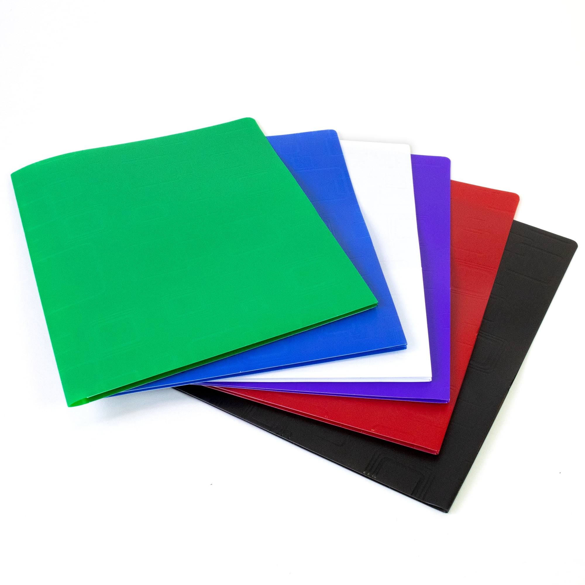 BAZIC 2 Pockets Poly Folder, Cubic Portfolio, Document Folders, 48-Pack