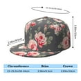 thumbnail image 5 of Farmhouse Floral Snapback Hat, Flat Brim Adjustable Cap, Vintage Botanical Illustration, Breathable Flat Brim Panel, 5 of 8