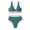 Blue, variant on Staron Women's Bikini Swimsuit High Waist V Neck Two Piece Bathing Suit Solid Color Stitching Casual Beach Vacation Pool Party, Pink L