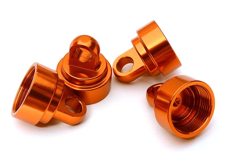 Integy RC Toy Model Hopups C28455ORANGE Alloy Shock Caps for Traxxas 1/10 Slash, Stampede