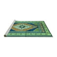 thumbnail image 2 of Ahgly Company Machine Washable Indoor Rectangle Medallion Turquoise Blue Traditional Area Rugs, 7' x 9', 2 of 4