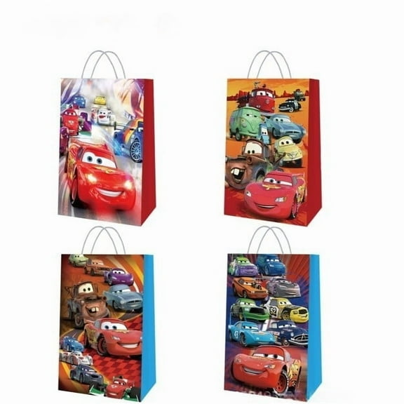 24 Pcs Cars Cartoon Party Gift Bags, Birthday party bags, Cartoon candy bags, Party Supplies(8.26"×5.9"×3.15")