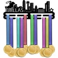 thumbnail image 2 of Dallas Medal Hanger Display City Silhouette Medal Holder Display Hanger Metal Medal Rack Frame Sport Awards Ribbon Holder Wall Mount Tiered Award Rack, 2 of 9
