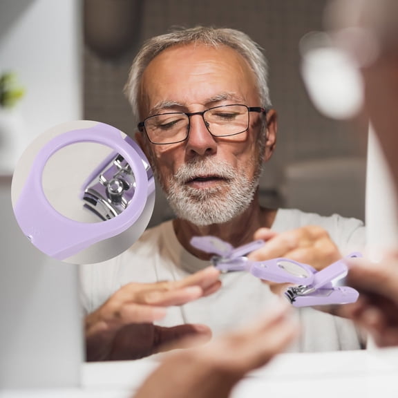 Led Light Magnifying Nail Clipper, Purple - Extra Large Nail Clipper with Magnifying Glass, Stainless Steel Trimmer for Elderly & Children, Nail Clippers Easter Mother'S Day Nail Makeup Organizers