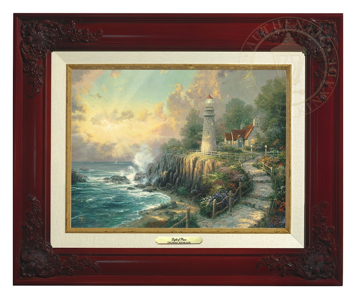 Thomas Kinkade The Light of Peace Canvas Classic, 9" x 12" (Brandy