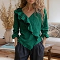 thumbnail image 5 of Womens Clothes Summer Kelon Dresses for Women Long Sleeve V Neck Boho Tops Business Casual Outfit Summer Clothes, 3XL, 5 of 6