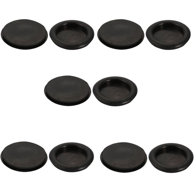Unique Bargains 10 Pcs Illets de Protection en Fil Métallique Caoutchouc Noir 40mm Dia Illets Simple Face