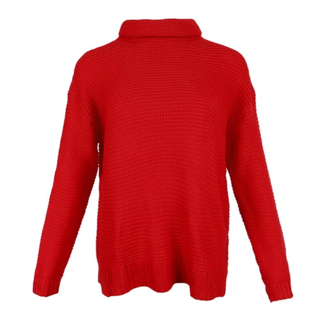Suéter de punto de cuello alto grueso informal bohemio para mujer, prendas de vestir de gran tamaño, manga larga SG Sunnimix suéter de punto boho para mujer