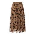 thumbnail image 1 of Las mujeres de la mitad del vestido largo, verano de primavera de la calle Casual Fiesta Floral en capas falda de tul Nituyy Media falda de rejilla reversible, 1 of 5
