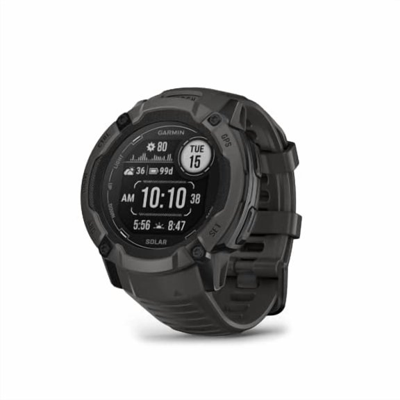 Garmin Instinct 2X Solar Rugged GPS Smartwatch, Graphite with Power Glass Lens, LED Flashlight