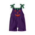 thumbnail image 7 of Gunia Toddler Girls Halloween Outfit Corduroy Casual Romper With Pumpkin Face One Piece Jumpsuit Outfits Purple 3-4 Years, 7 of 7