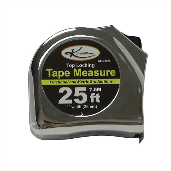 K-Tool 72625 1" x 25' Top Lock Tape Measure with SAE & Metric Markings
