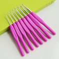 thumbnail image 2 of SPRING Colorful Soft Handle Crochet Hooks Knitting Needles Set Sewing Needles Tool Pink, 2 of 8