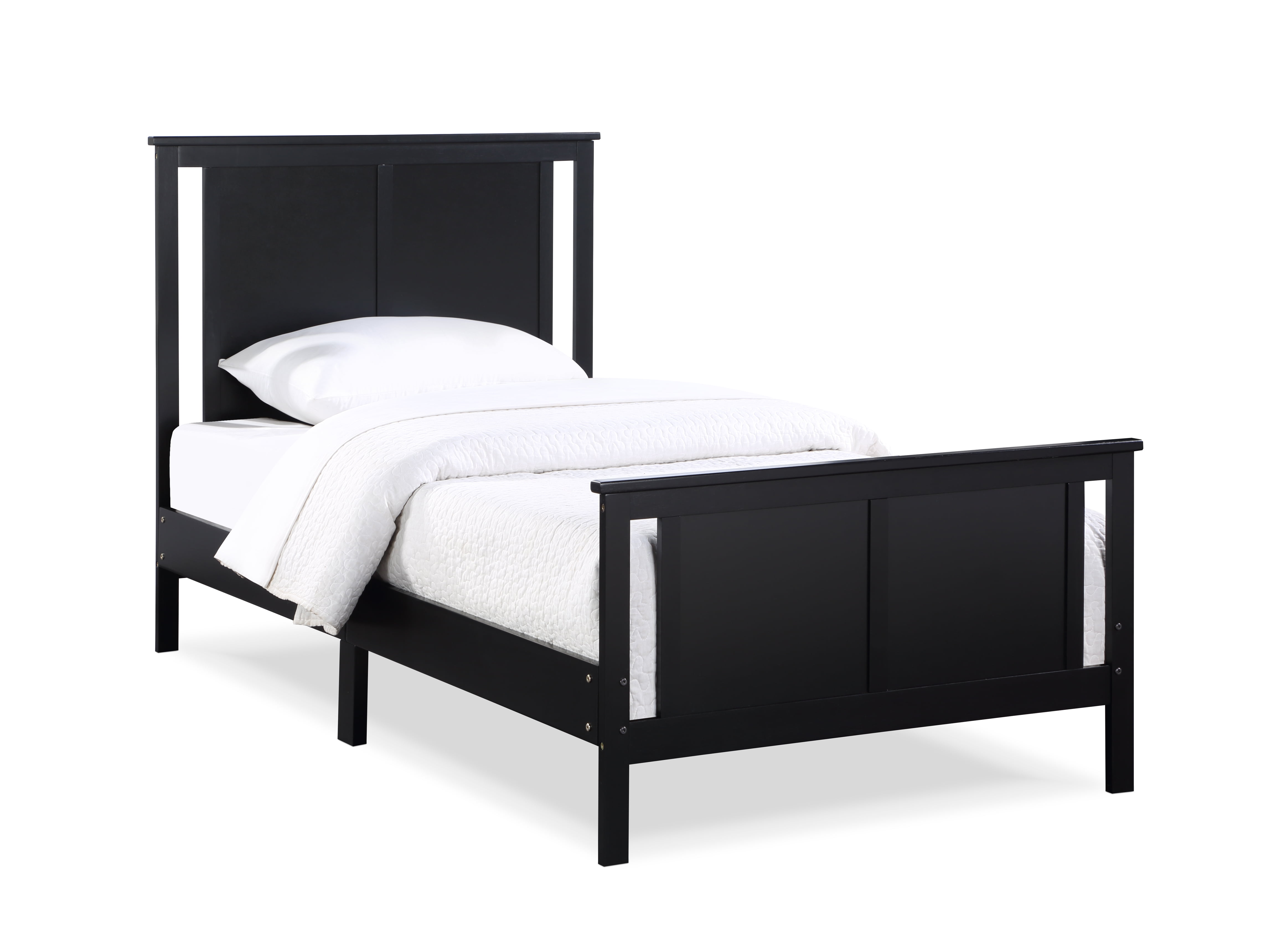 Olive & Opie Connelly Twin Bed Black/Vintage Walnut