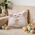 thumbnail image 4 of HuiXinOu Easter Printed Pillow Cover, Bunny Faux Embroidery Sofa Cushion, Holiday Home Decor for Spring Living Room, 4 of 6