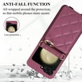thumbnail image 6 of Allytechgroup Stylish Wallet Phone Case for Samsung Galaxy Z Flip 5 5G, Crossbody Shoulder Strap Make-up Mirror Ring Holder Stand Card Holders Shockproof Case for Girls Women, Winered, 6 of 7