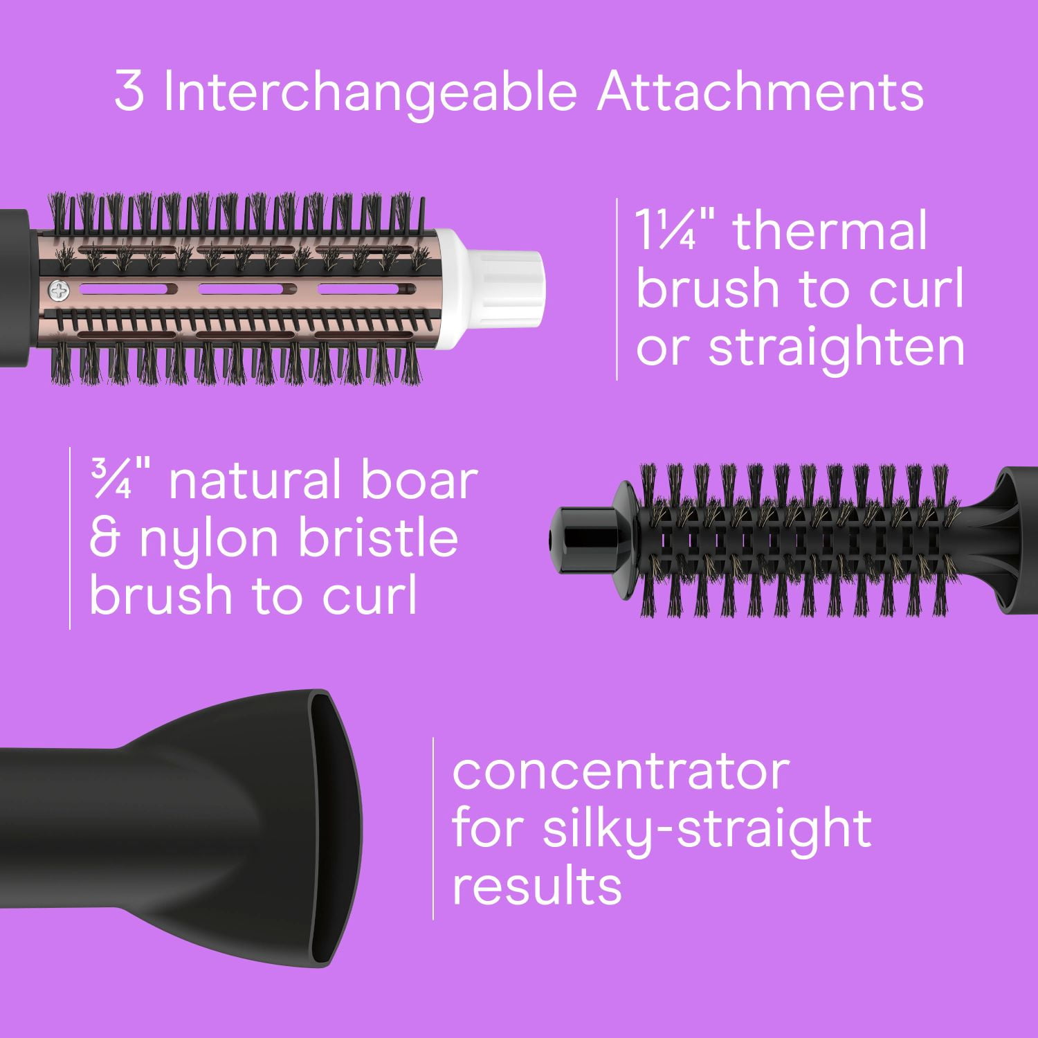 Conair Double Ceramic 3-in-1 Hot Air Brush, 1000W Hair Dryer Brush