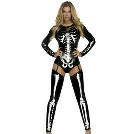 Forplay Snazzy Skeleton Costume 554640 Black/Silver