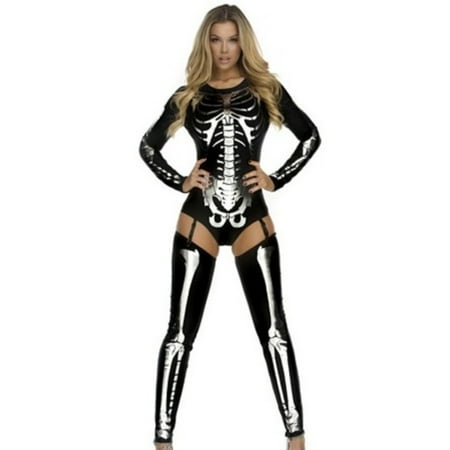 - Forplay Snazzy Skeleton Costume 554640 Black/Silver