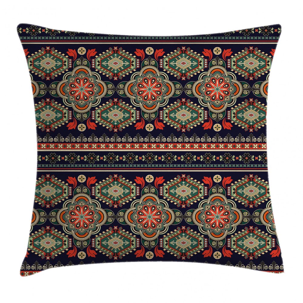 Ethnic Decor Throw Pillow Cushion Cover, Arabesque Traditional Folk