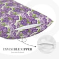thumbnail image 3 of Honeii Violets Flowers Decorative Throw Pillow Case - Elevate Your Couch, Sofa, or Bed with Stylish Home Decor, Perfect Gift Idea-14"x20", 3 of 6