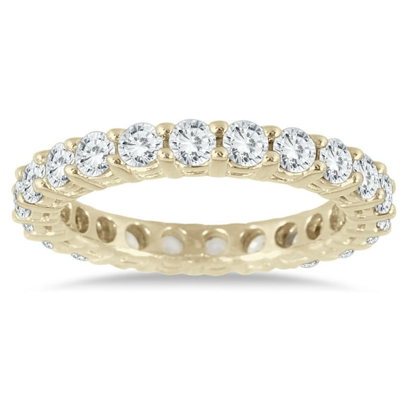 SZUL Women's 2 Carat TW 14K Yellow Gold Diamond Eternity Band (K-L Color, I2-I3 Clarity)