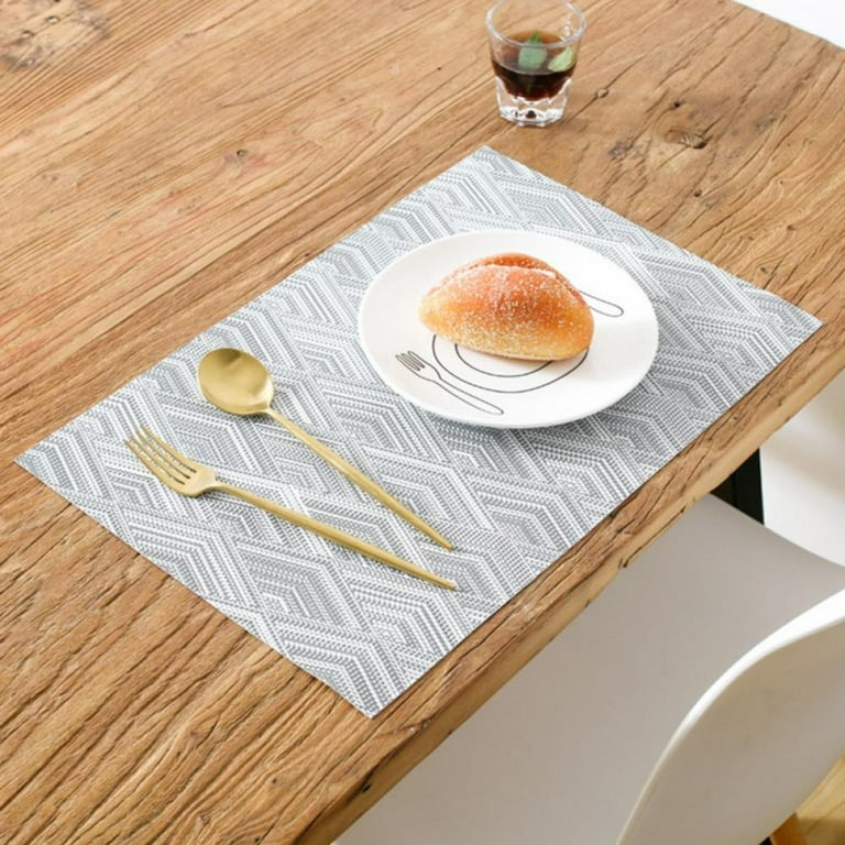 4 Pcs Round Jacquard Weaved Non Slip Placemats Dining Table Place