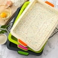 thumbnail image 2 of keepw Silicone Square Cake Baking Pan Non-Stick Baking Tray with Thickened Handle High-heat Resistant Bakeware Green dark gray, 2 of 6
