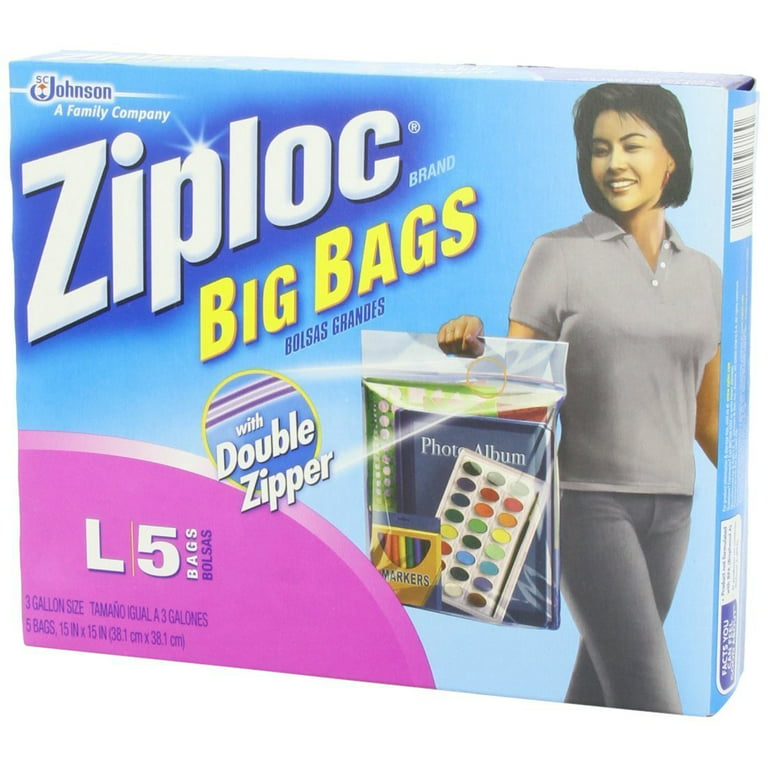 SC Johnson Ziploc Big Bag Large Double Zipper Pack - 3, Blue 