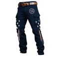 thumbnail image 3 of CONZONE American 250Th Anniversary Mens Cargo Pants Patriotic Star Striped Graphic Wide Leg Cargo Pants for Men Lightweight Relaxed Fit 4Th Of July Trousers With Pockets, 3 of 4