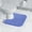 Blue, variant on Memory Foam Toilet Bath Mat U-Shaped, Commode Contour Rug, Soft and Comfortable, Water Absorption, Non-Slip, Thick, Machine Washable and Easier to Dry for Bathroom, 16 x 20 Inch