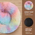 thumbnail image 4 of Sasttie 36in Calming Donut Dog Bed, Washable Round Plush Faux Fur Pet Bed, Rainbow, 4 of 7