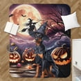 thumbnail image 4 of Spooky Halloween Night Witch Doberman Pinscher Glowing Pumpkins Cozy Sherpa Blanket Doberman Dog Lover Gifts Warm Soft Throw Blanket - 12015, 4 of 5