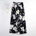 thumbnail image 4 of GZWYHT Wide Leg Pants,Flowy Pants,Women's Pajama Pants Comfy Printed Wide Leg Pants Bow Elastic Waist Long Pj Bottoms,Pajama Pants,High Waisted Pants,Palazzo Pants,Black,One Size, 4 of 9