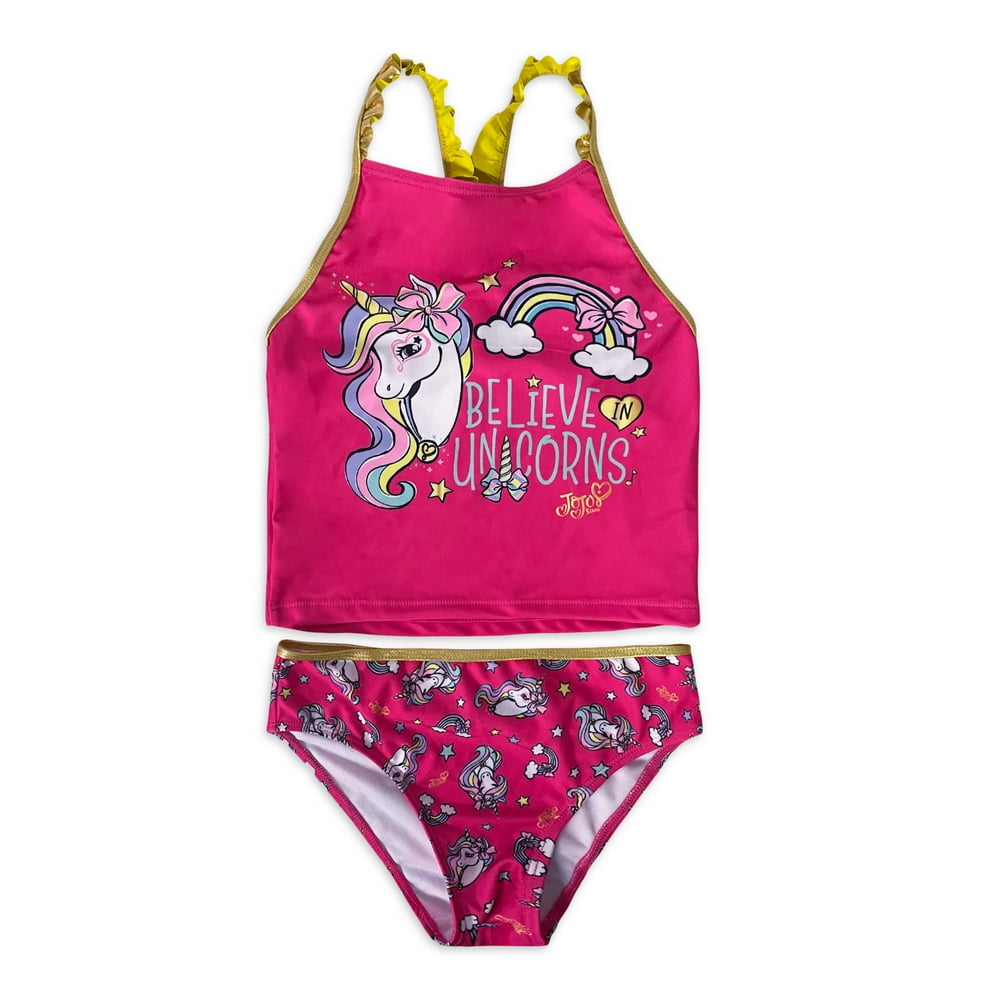 JOJO - JoJo Siwa Girls' Two-Piece Tankini Swimsuit with UPF 50+, Sizes